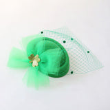 Maxbell Irish Festival Mini Party Fascinator Hat Hair Clips Barrettes Decor Headwear Mesh Decor