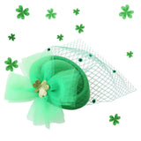Maxbell Irish Festival Mini Party Fascinator Hat Hair Clips Barrettes Decor Headwear Mesh Decor
