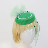 Maxbell Irish Festival Mini Party Fascinator Hat Hair Clips Barrettes Decor Headwear Mesh Decor