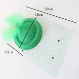 Maxbell Irish Festival Mini Party Fascinator Hat Hair Clips Barrettes Decor Headwear Mesh Decor