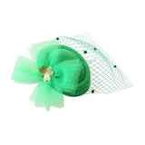 Maxbell Irish Festival Mini Party Fascinator Hat Hair Clips Barrettes Decor Headwear Mesh Decor