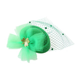Maxbell Irish Festival Mini Party Fascinator Hat Hair Clips Barrettes Decor Headwear Mesh Decor