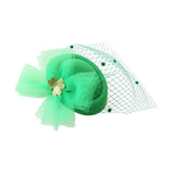 Maxbell Irish Festival Mini Party Fascinator Hat Hair Clips Barrettes Decor Headwear Mesh Decor