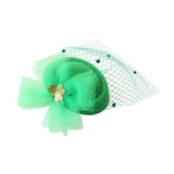 Maxbell Irish Festival Mini Party Fascinator Hat Hair Clips Barrettes Decor Headwear Mesh Decor