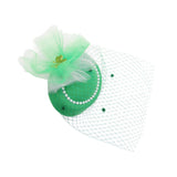 Maxbell Irish Festival Mini Party Fascinator Hat Hair Clips Barrettes Decor Headwear Beaded Mesh Decor