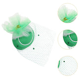 Maxbell Irish Festival Mini Party Fascinator Hat Hair Clips Barrettes Decor Headwear Beaded Mesh Decor