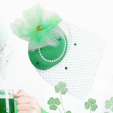 Maxbell Irish Festival Mini Party Fascinator Hat Hair Clips Barrettes Decor Headwear Beaded Mesh Decor