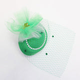Maxbell Irish Festival Mini Party Fascinator Hat Hair Clips Barrettes Decor Headwear Beaded Mesh Decor