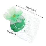 Maxbell Irish Festival Mini Party Fascinator Hat Hair Clips Barrettes Decor Headwear Beaded Mesh Decor