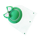 Maxbell Irish Festival Mini Party Fascinator Hat Hair Clips Barrettes Decor Headwear Beaded Bow Decor