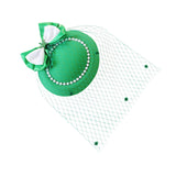 Maxbell Irish Festival Mini Party Fascinator Hat Hair Clips Barrettes Decor Headwear Beaded Bow Decor
