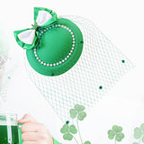 Maxbell Irish Festival Mini Party Fascinator Hat Hair Clips Barrettes Decor Headwear Beaded Bow Decor