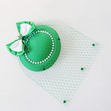 Maxbell Irish Festival Mini Party Fascinator Hat Hair Clips Barrettes Decor Headwear Beaded Bow Decor