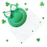 Maxbell Irish Festival Mini Party Fascinator Hat Hair Clips Barrettes Decor Headwear Beaded Bow Decor
