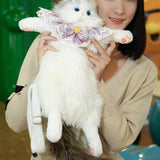 Maxbell Cute Stuffed Cat Shaped Backpack Soft Travel Daypack for Adults Street Girls Gray