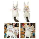 Maxbell Cute Stuffed Cat Shaped Backpack Soft Travel Daypack for Adults Street Girls Gray