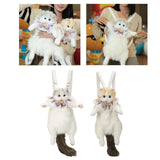 Maxbell Cute Stuffed Cat Shaped Backpack Soft Travel Daypack for Adults Street Girls Gray