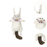 Maxbell Cute Stuffed Cat Shaped Backpack Soft Travel Daypack for Adults Street Girls Gray