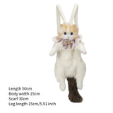 Maxbell Cute Stuffed Cat Shaped Backpack Soft Travel Daypack for Adults Street Girls Brown