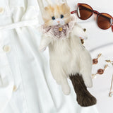 Maxbell Cute Stuffed Cat Shaped Backpack Soft Travel Daypack for Adults Street Girls Brown