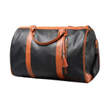 Maxbell Leather Duffle Bag Overnight Bag Large Capacity Water Resistant Carry on Bag Black