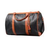 Maxbell Leather Duffle Bag Overnight Bag Large Capacity Water Resistant Carry on Bag Black