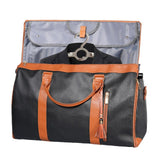 Maxbell Leather Duffle Bag Overnight Bag Large Capacity Water Resistant Carry on Bag Black