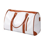 Maxbell Leather Duffle Bag Overnight Bag Large Capacity Water Resistant Carry on Bag White