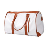 Maxbell Leather Duffle Bag Overnight Bag Large Capacity Water Resistant Carry on Bag White