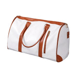 Maxbell Leather Duffle Bag Overnight Bag Large Capacity Water Resistant Carry on Bag White