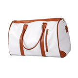 Maxbell Leather Duffle Bag Overnight Bag Large Capacity Water Resistant Carry on Bag White