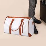 Maxbell Leather Duffle Bag Overnight Bag Large Capacity Water Resistant Carry on Bag White