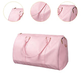 Maxbell Leather Duffle Bag Overnight Bag Large Capacity Water Resistant Carry on Bag Pink
