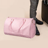 Maxbell Leather Duffle Bag Overnight Bag Large Capacity Water Resistant Carry on Bag Pink