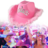 Maxbell Cowgirl Hat Western Cowboy Hat for Costumes Music Festival Concerts Birthday Pink