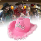 Maxbell Cowgirl Hat Western Cowboy Hat for Costumes Music Festival Concerts Birthday Pink