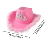 Maxbell Cowgirl Hat Western Cowboy Hat for Costumes Music Festival Concerts Birthday Pink