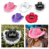 Maxbell Cowgirl Hat Western Cowboy Hat for Costumes Music Festival Concerts Birthday Pink