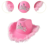 Maxbell Cowgirl Hat Western Cowboy Hat for Costumes Music Festival Concerts Birthday Pink