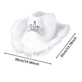 Maxbell Cowgirl Hat Western Cowboy Hat for Costumes Music Festival Concerts Birthday White