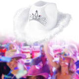 Maxbell Cowgirl Hat Western Cowboy Hat for Costumes Music Festival Concerts Birthday White