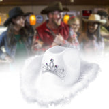 Maxbell Cowgirl Hat Western Cowboy Hat for Costumes Music Festival Concerts Birthday White