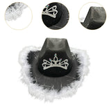 Maxbell Cowgirl Hat Western Cowboy Hat for Costumes Music Festival Concerts Birthday Black