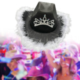 Maxbell Cowgirl Hat Western Cowboy Hat for Costumes Music Festival Concerts Birthday Black