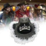 Maxbell Cowgirl Hat Western Cowboy Hat for Costumes Music Festival Concerts Birthday Black