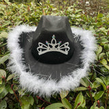 Maxbell Cowgirl Hat Western Cowboy Hat for Costumes Music Festival Concerts Birthday Black