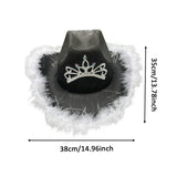 Maxbell Cowgirl Hat Western Cowboy Hat for Costumes Music Festival Concerts Birthday Black
