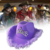 Maxbell Cowgirl Hat Western Cowboy Hat for Costumes Music Festival Concerts Birthday Purple