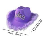 Maxbell Cowgirl Hat Western Cowboy Hat for Costumes Music Festival Concerts Birthday Purple