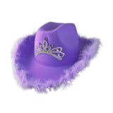 Maxbell Cowgirl Hat Western Cowboy Hat for Costumes Music Festival Concerts Birthday Purple